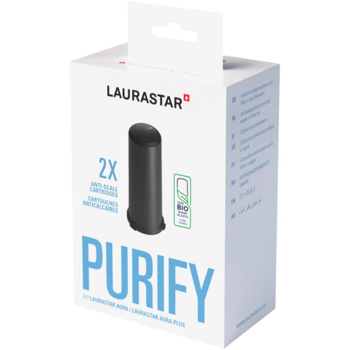 Cartouche anticalcaire LAURASTAR duopack pour nettoyeur vapeur AURA