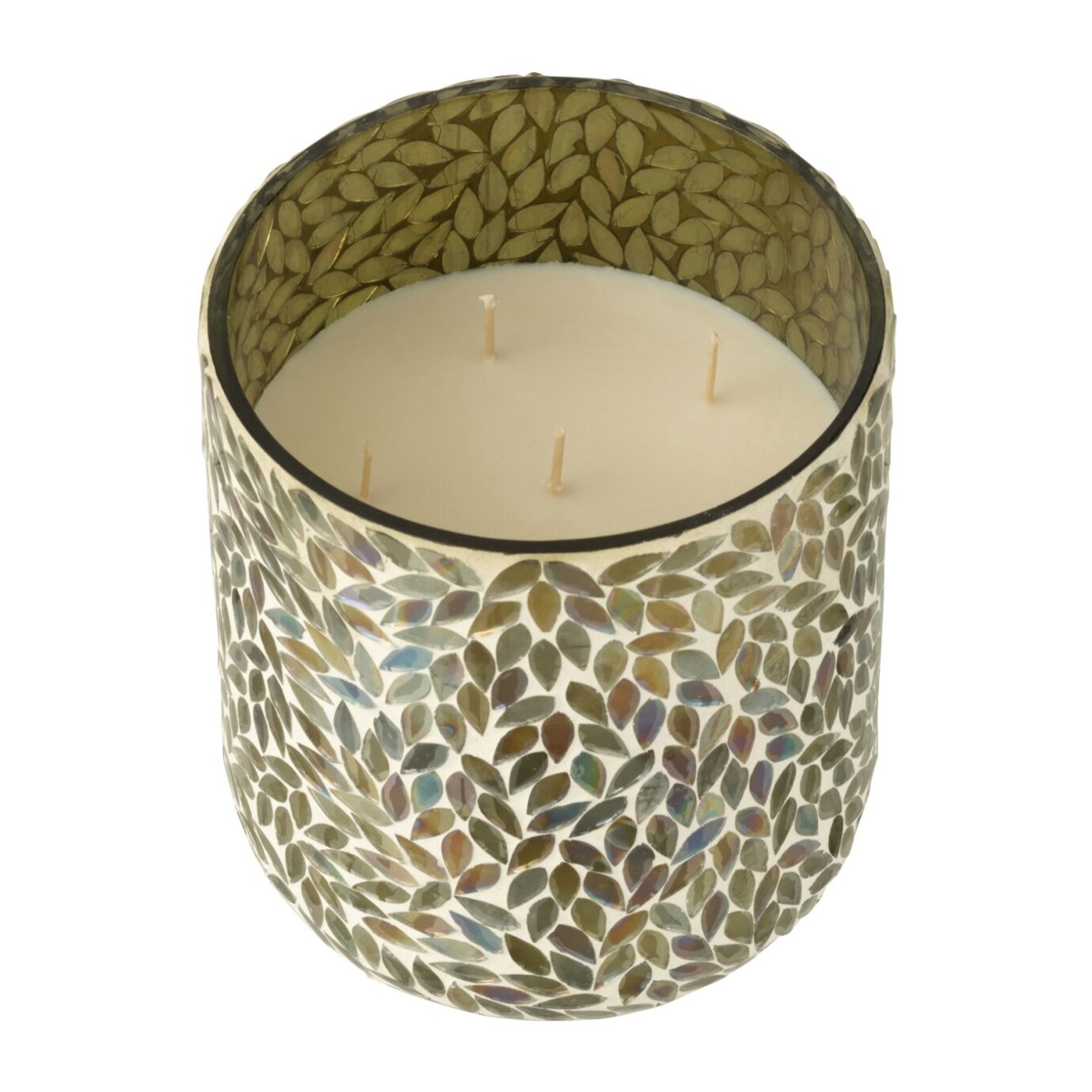 J-Line bougie parfumée Tea & Herbs - verre - vert - large - 120H