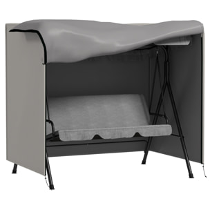 Funda Balancín Jardín Funda Columpio Jardín Exterior Cubierta de Columpio de Tela Oxford 600D con 2 Cremalleras Impermeable 177x114x152 cm Gris