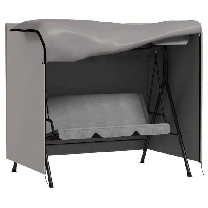 Funda Balancín Jardín Funda Columpio Jardín Exterior Cubierta de Columpio de Tela Oxford 600D con 2 Cremalleras Impermeable 177x114x152 cm Gris