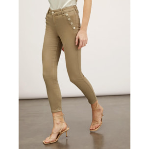 Motivi - Pantalones skinny con detalle de botones - Verde