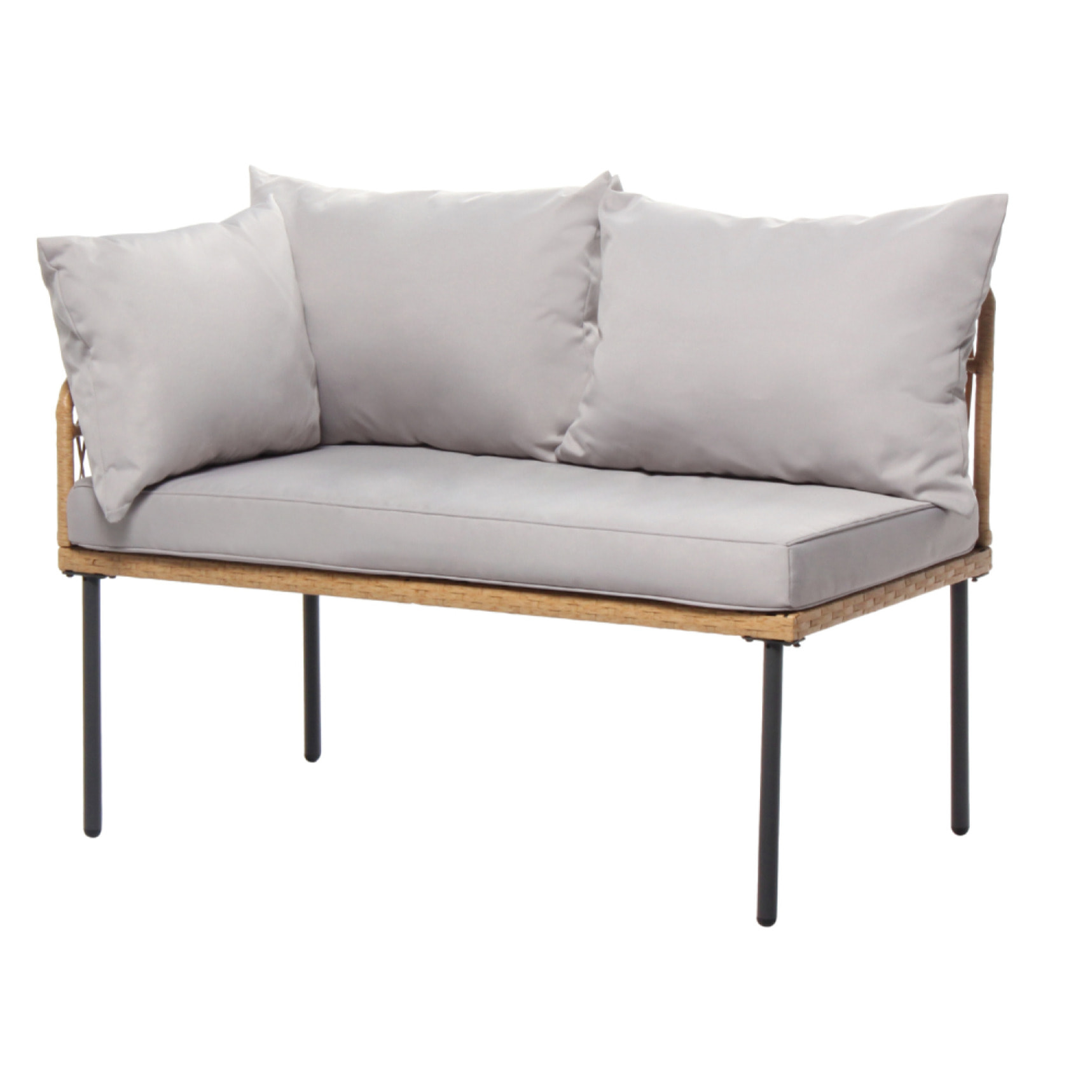 Salon de jardin d'angle 3 places effet rotin - ANDRIA