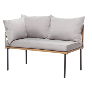 Salon de jardin d'angle 3 places effet rotin - ANDRIA