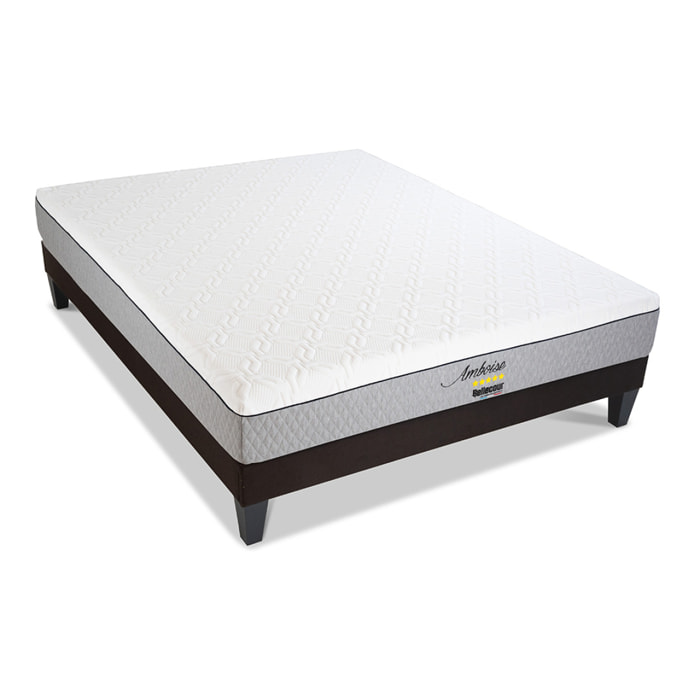 Ensemble Matelas Memoire de forme Amboise avec sommier en bois