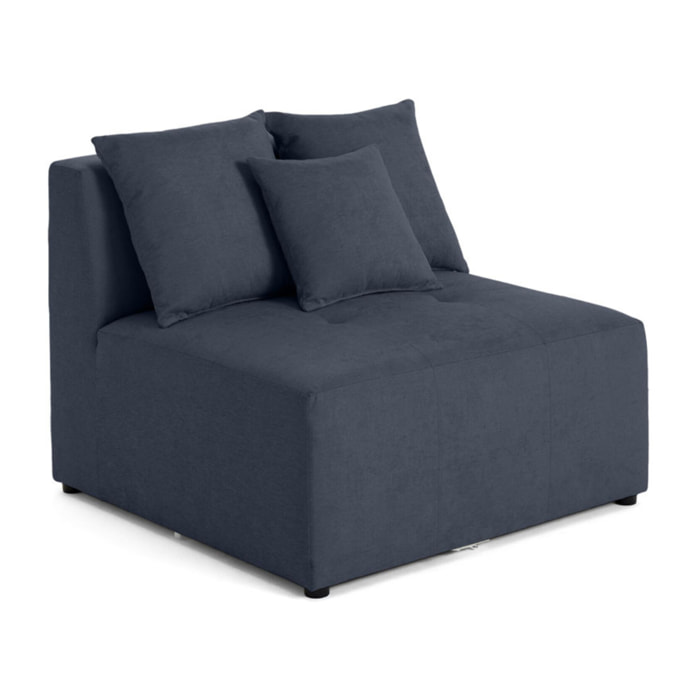 Amalfi - module d'assise sans accoudoirs - 1 place - en tissu - Bleu
