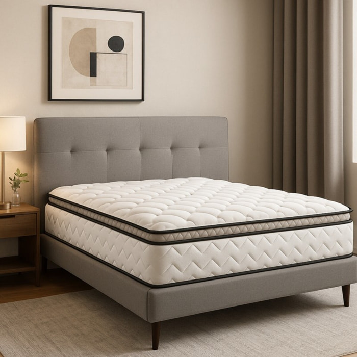 Matelas Sultan | 100% Mémoire de forme | Surmatelas intégré | 22 cm | Technologie PRO-SUIT® pour soutien progressif