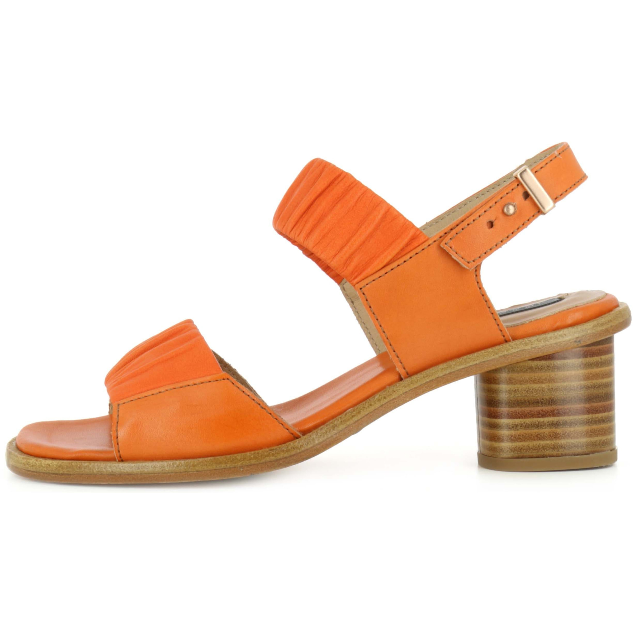 Sandalias con tacón S974 RESTORED SKIN CARROT / TINTILLA color Carrot