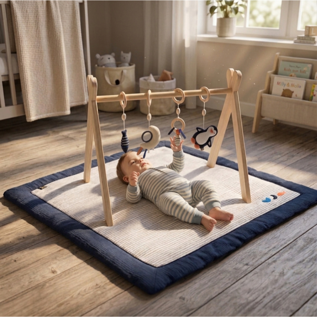 Arche d'éveil bois avec 4 jouets