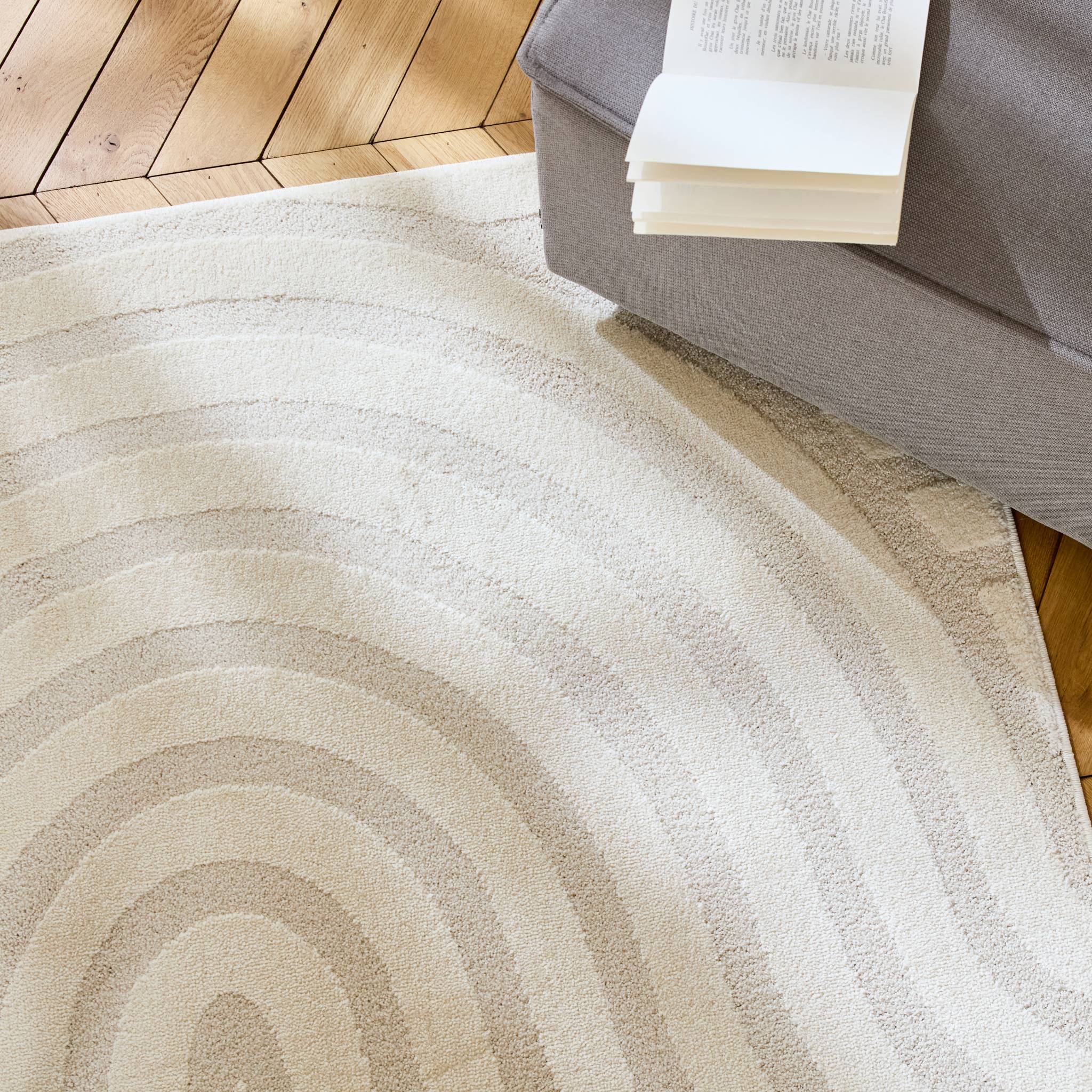 Tapis intérieur motifs arches crème BLAKE
