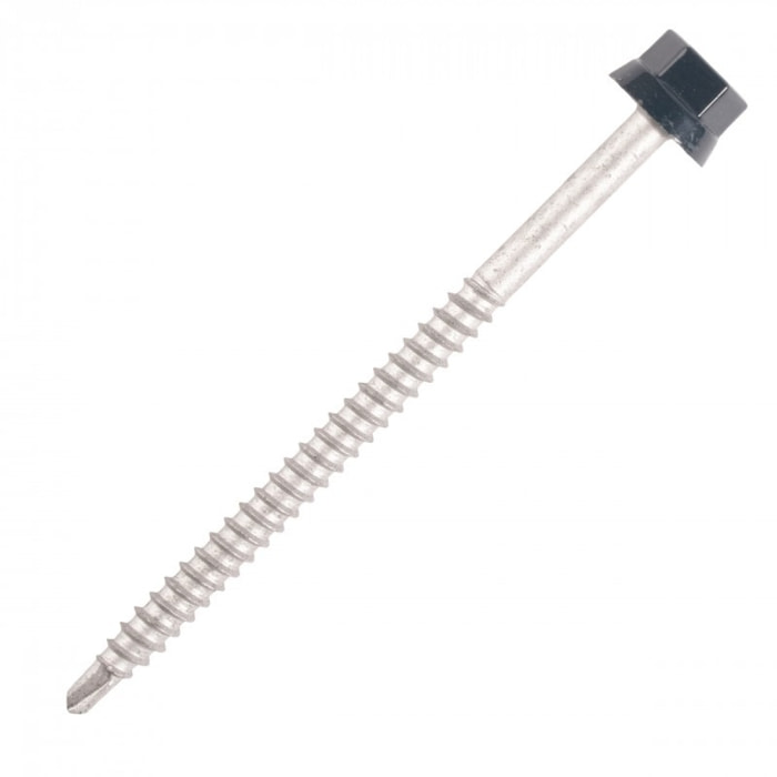 Vis bac acier SCELL-IT sommet nervuré Support bois - Ø6.3 x 100 mm - TH12 - Anthracite RAL7016 - Sachet de 100 - ZTW-63100-7016