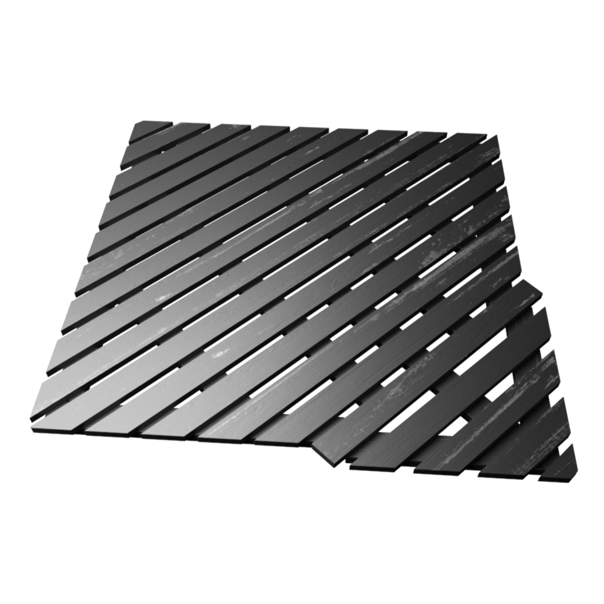 Caillebotis en Bois Composite Gris pour Cabine carrée - Dimensions 79.7 x 79.7 x 3.2 cm
