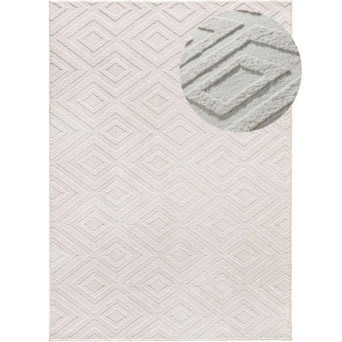 Alfombra lavable con relieve en color blanco Estilo, varias medidas disponibles