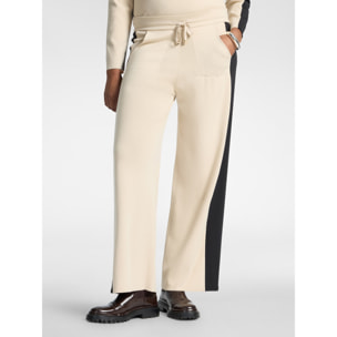 Elena Mirò - Pantaloni palazzo in maglia con coulisse - Beige