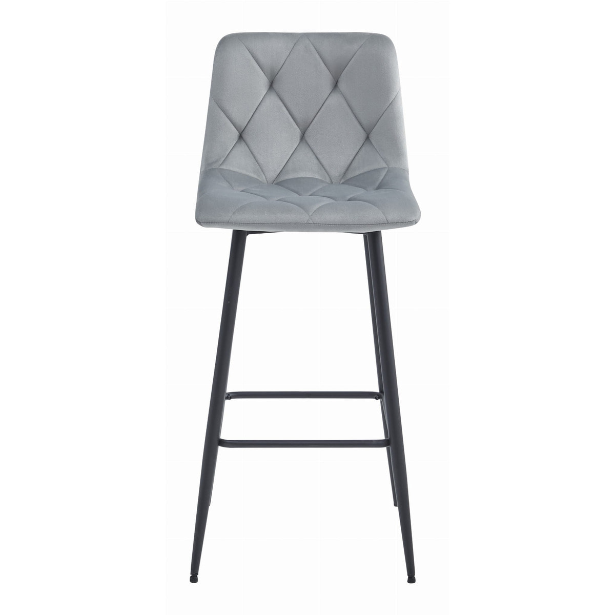 Set di 2 sgabelli bar NADO in velluto grigio argento e metallo