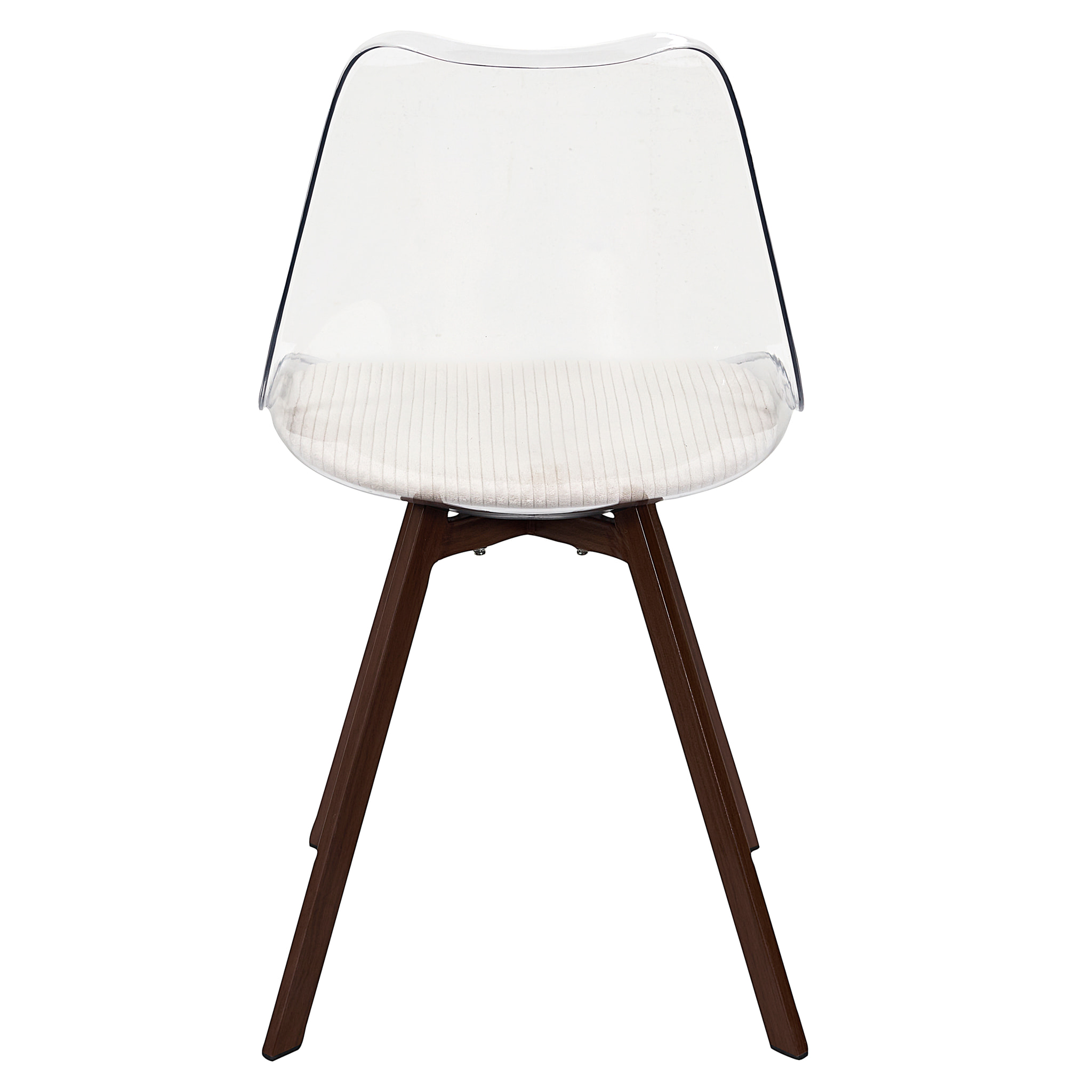 Chaise Transparente Coussin Cotele Scott Beige - Lot De 4