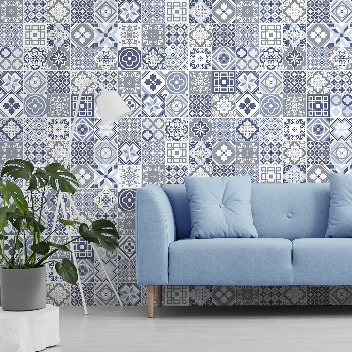 Stickers muraux - Sticker Mural Carrelage adhésif Cuisine Salle de Bain - 60 STICKERS CARRELAGES TALISIA