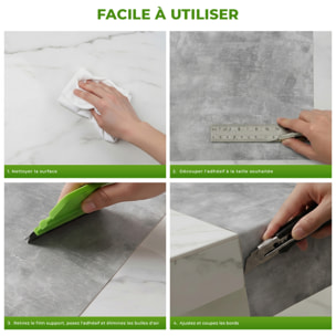 Sticker Sol avec laminat de Protection en Plastique Anti-dérapant | Stickers adhésif Sol - SOL CARRELAGES DALLE DE BETON CIRÉ - 1 sticker