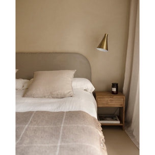 Tête de lit déhoussable en velours côtelé brun taupe en différentes tailles