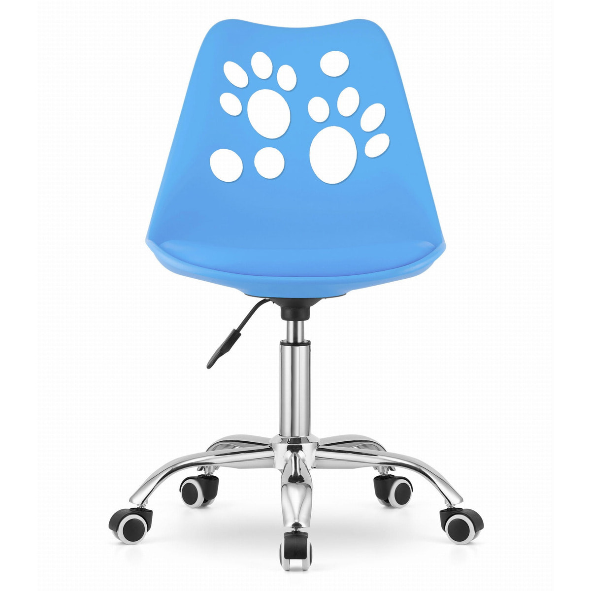 Sedia girevole PRINT blu per bambini e ragazzi con decoro a zampe