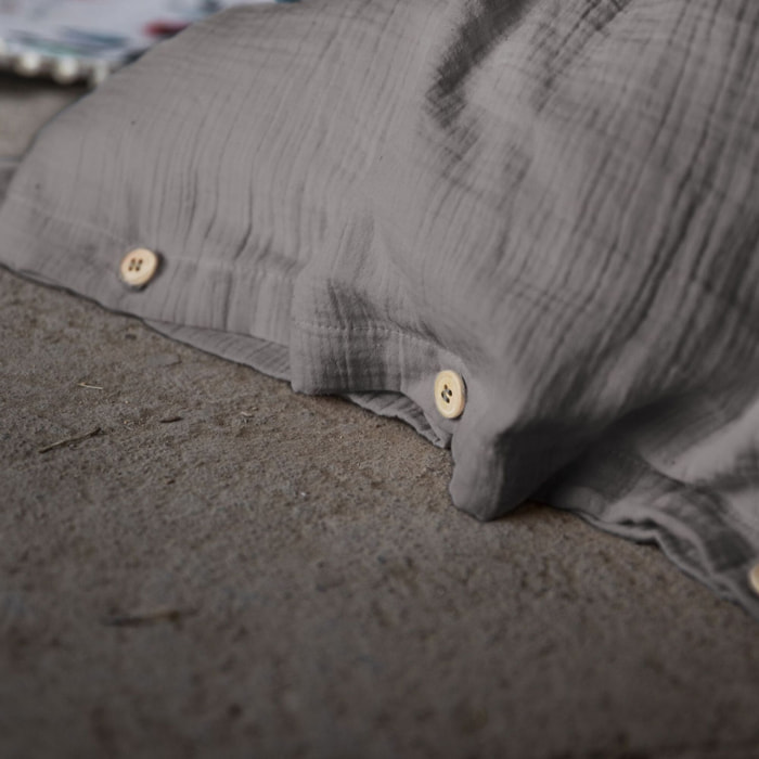 Housse De Couette 100% gaze De Coton Granit