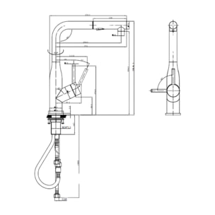 Robinet de cuisine avec douchette VILLEROY & BOCH Subway Style Shower Noir mat