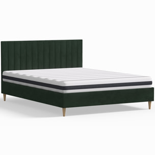 Pack lit en velours + Matelas ressorts et Mousse HR - ELIOT & HYGIOSPRING