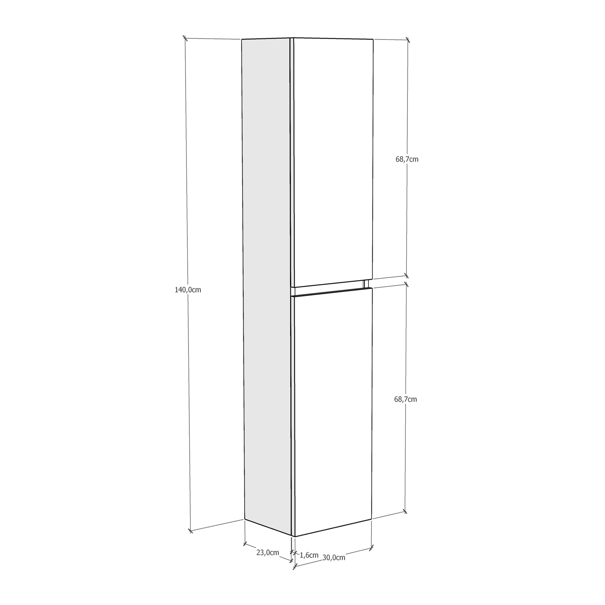 Colonne de salle de bains BRANDY Alday, 140 cm, Vintage