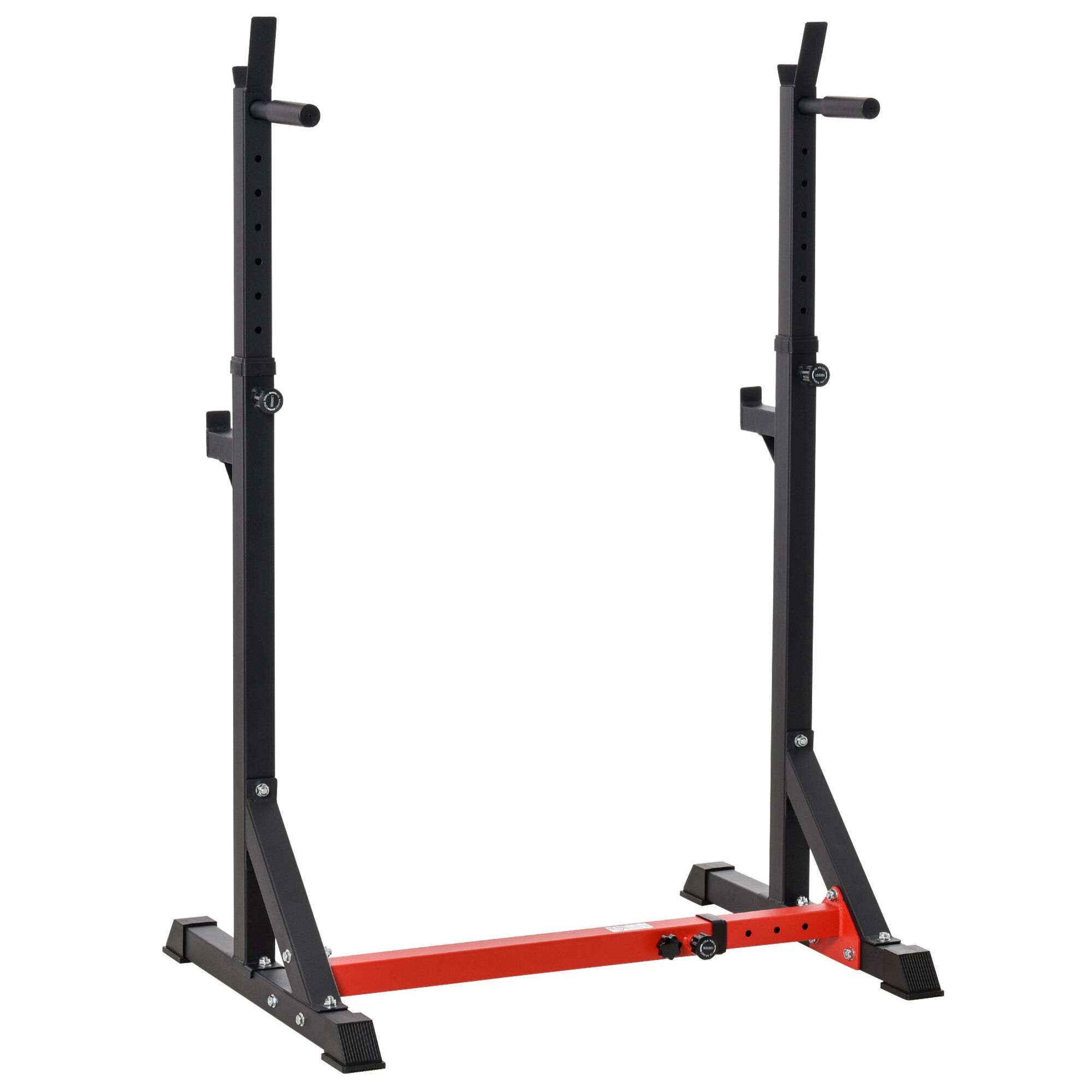 Soporte Ajustable para Barras de Pesas Estante Soporte Multifuncional para Ejercicios en Hogar y Oficina Carga 150 kg Altura Regulable de 121-171 cm Negro y Rojo