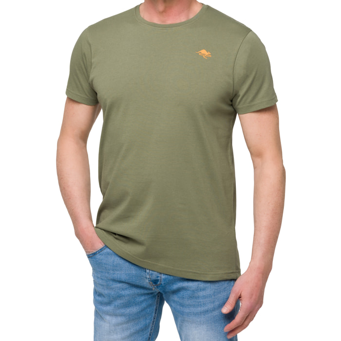 T-shirt in cotone 150 gr Hot Buttered Lizard Colore Verde militare.