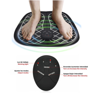 Stimolatore di piedi portatile EMS. Massaggiatore per migliorare la circolazione dei piedi.