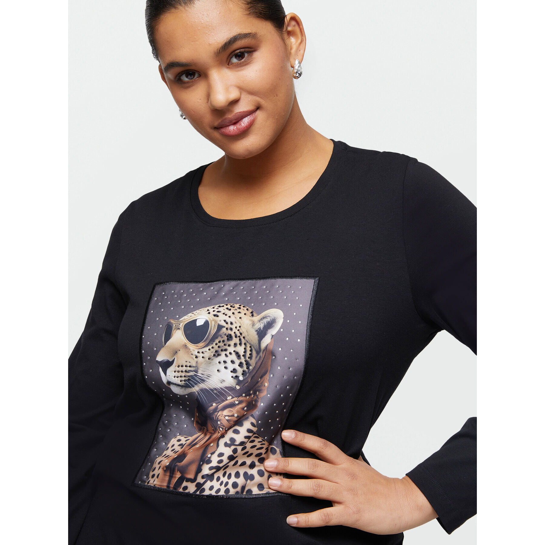 Fiorella Rubino - Camiseta con estampado animal - Negro