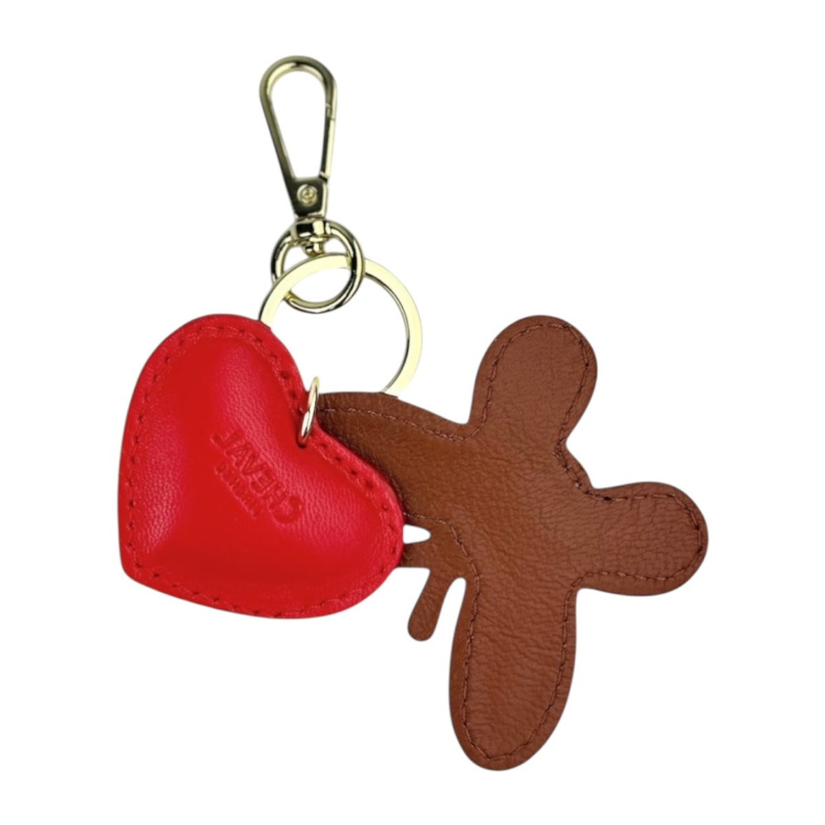 Llavero de corazón rojo Cheval Firenze con mariposa marrón
