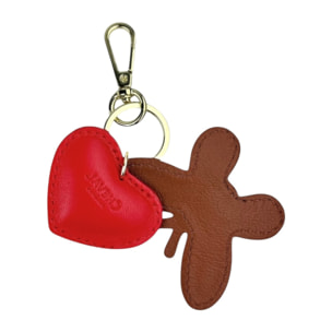 Llavero de corazón rojo Cheval Firenze con mariposa marrón