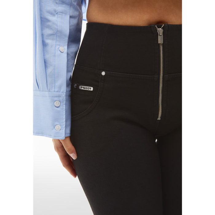 Pantaloni push up WR.UP® vita alta tessuto navetta ecologico
