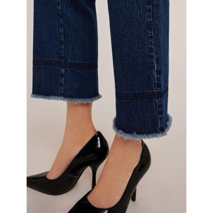 Motivi - Vaqueros cropped acampanados - Azul