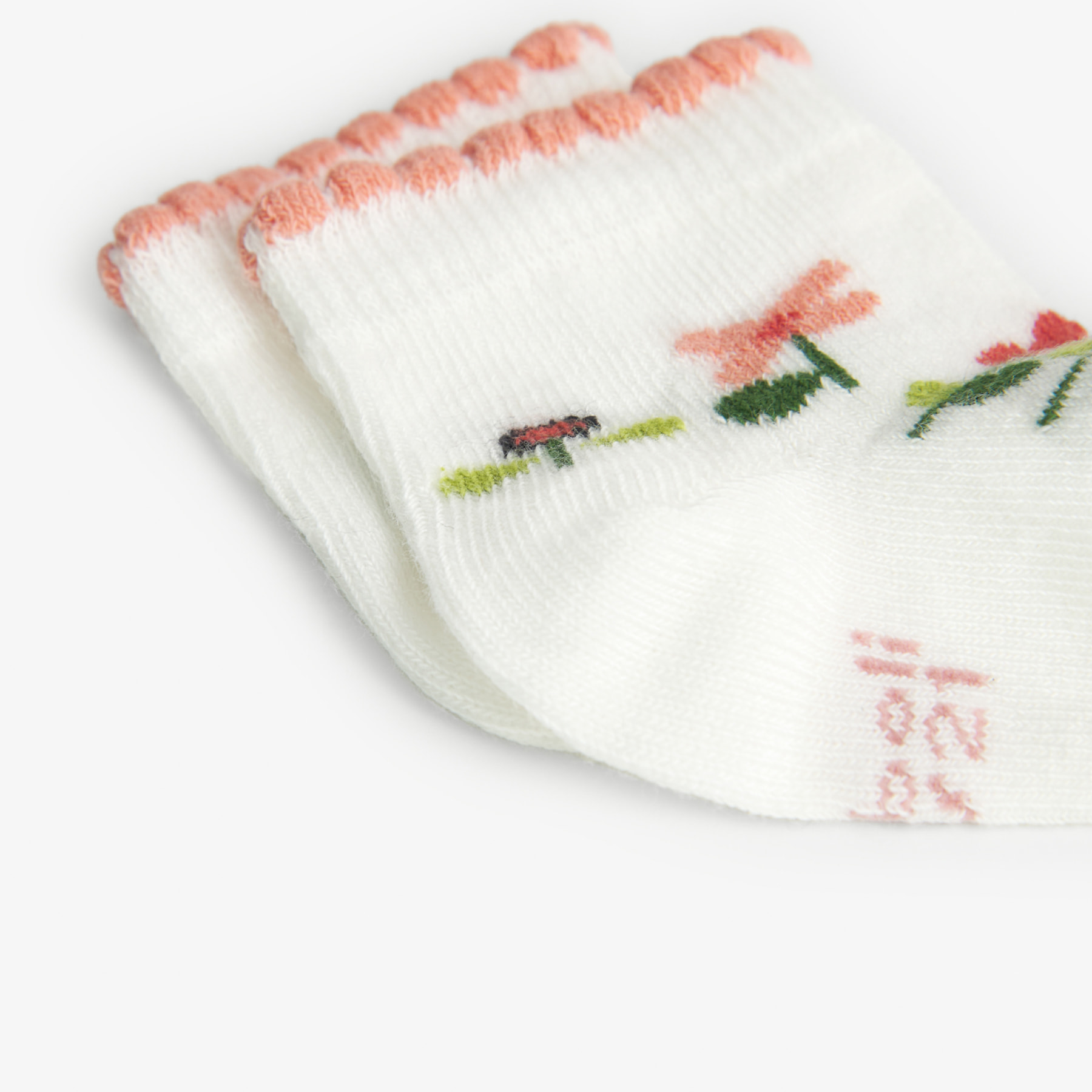 Pack calcetines para niña estampados de color salmón