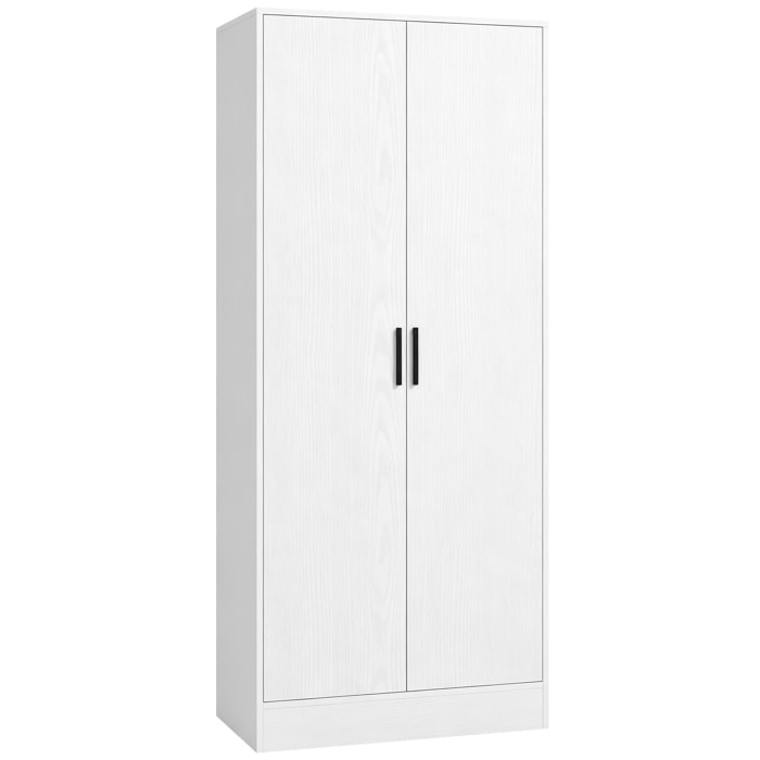 HOMCOM Armario Dormitorio Moderno, Armario Ropero con Barra para Colgar, Estantes, 70x37x164 cm, para Salón, Entrada, Blanco