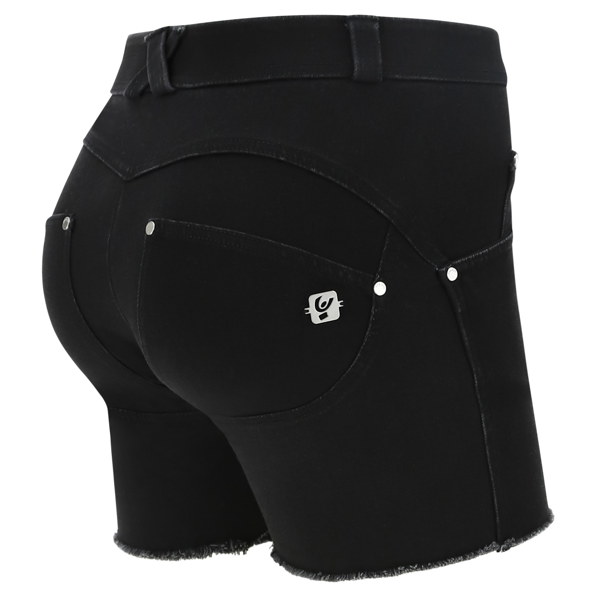 Shorts push up WR.UP® sfrangiati vita regular in denim navetta ecologico