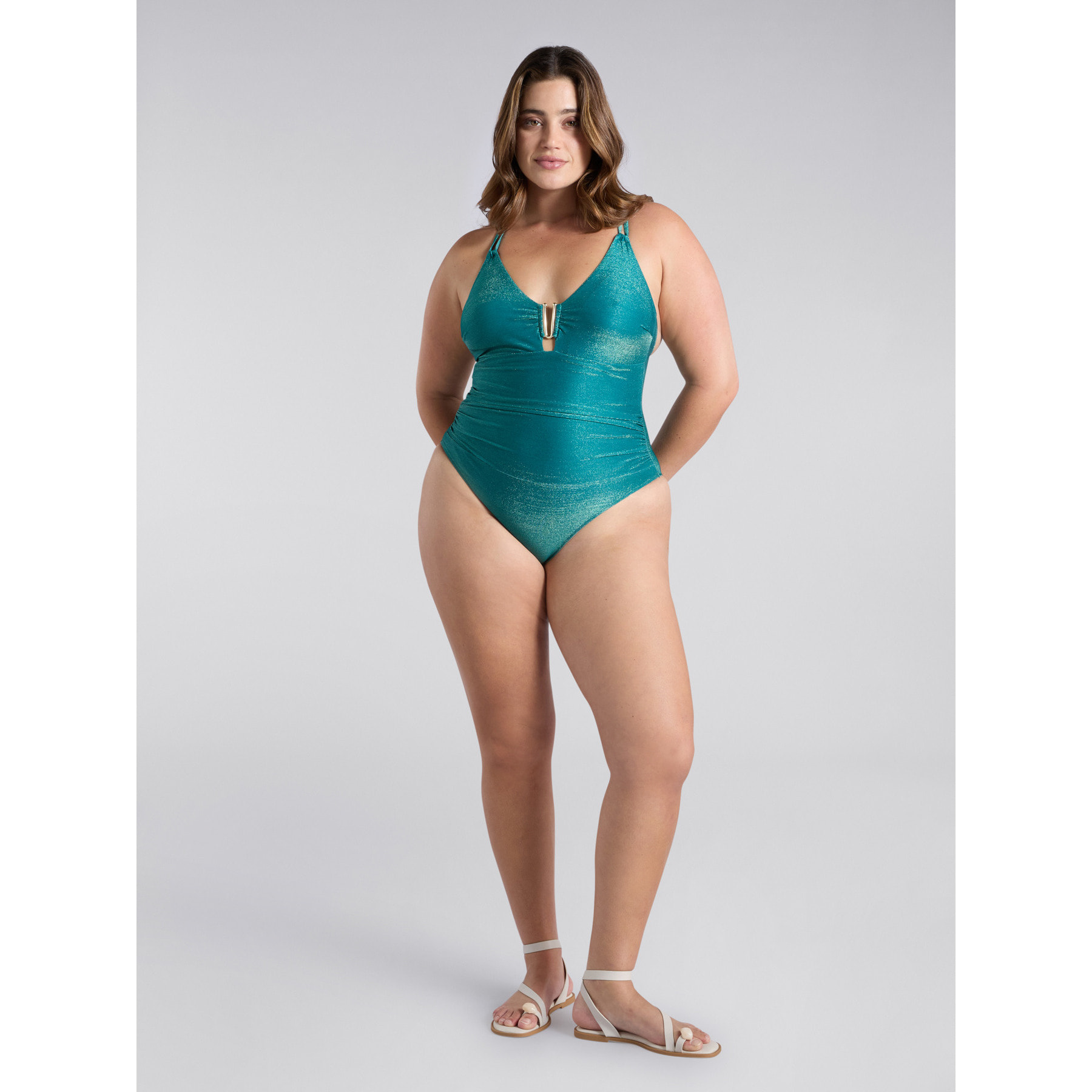 Fiorella Rubino - Bañador de una pieza con control de barriga - Verde