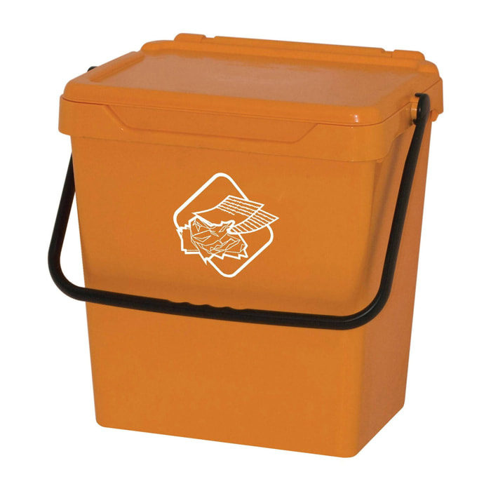 Pattumiera Fosca, Cestino portarifiuti, Bidone per raccolta differenziata, Cestino spazzatura, 100% Made in Italy, 40x31h39 cm, Giallo