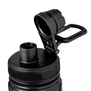 Bidón térmico de acero inox con doble pared y 550 ml de capacidad. Incluye tapa de cierre a rosca, con dosificador y asa.
