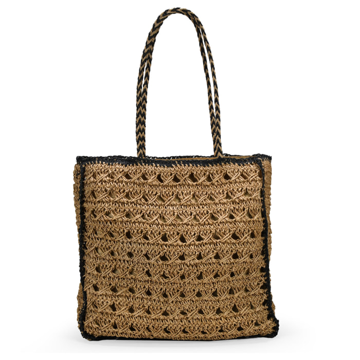 Bolso de hombro rafia trenzada