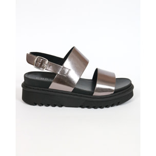 SANDALO FLATFORM DOPPIA FASCIA CHOCOLA' PELTRO