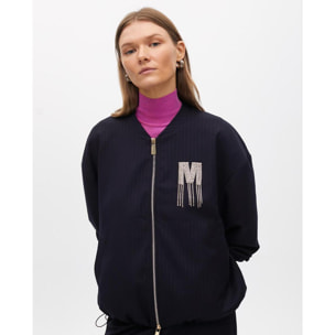 Bomber a righe con dettaglio gioiello