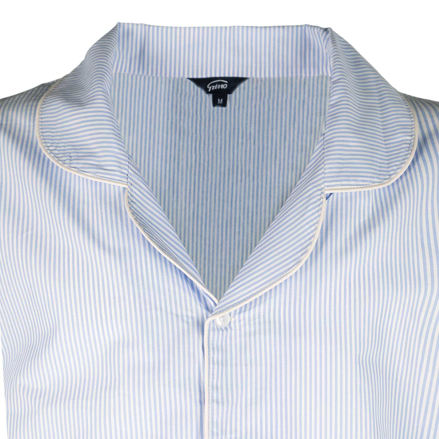 PIGIAMA GRINO cotone riga blu e bianca