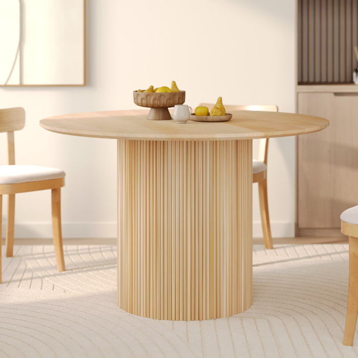 Table ronde 4 personnes en bois de manguier D120 cm - Agathe