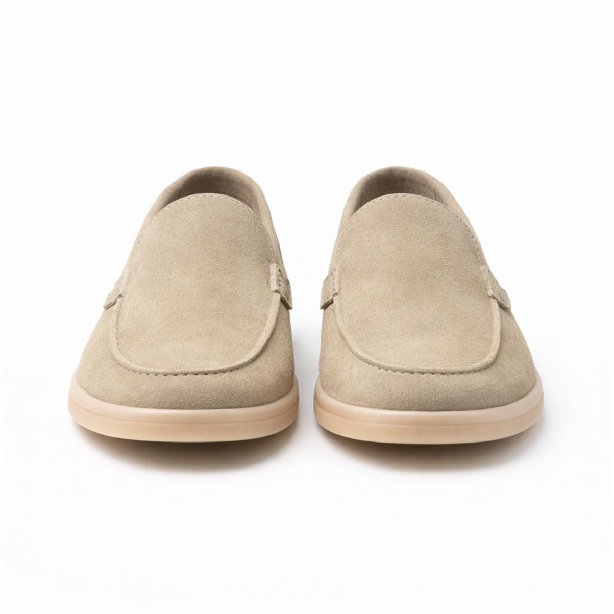 Mocassini leggerissimi e comodissimi in pelle scamosciata beige