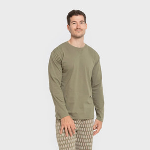 Pigiama lungo in cotone da uomo arpani verde
