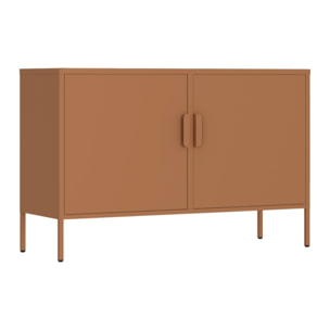 Credenza in metallo 2 ante 100x40x72cm mattone - Pop