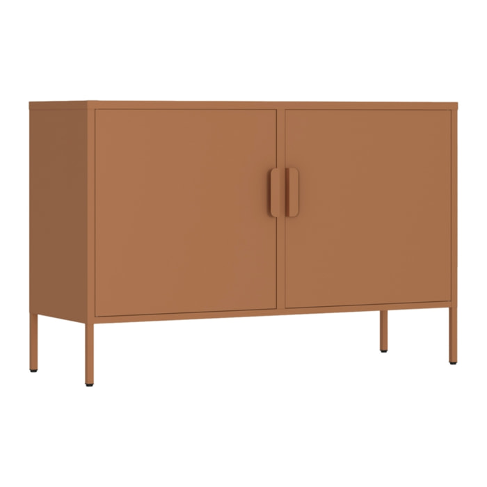 Credenza in metallo 2 ante 100x40x72cm mattone - Pop